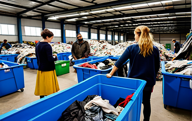 의류기술 관련 학술 연구 - Automated Textile Production**

"Wide shot of a modern, brightly lit textile factory. Robotic arms p...