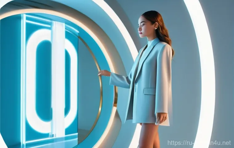 의류기술 관련 해외 워크숍 - **Prompt:** A dynamic, athletic woman in her late 20s is jogging through a lush, modern urban park a...