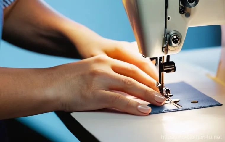 의류기술 실기 시험 꿀팁 - **Prompt:** A focused young woman, dressed in a neat, modest blouse and a functional work apron, met...