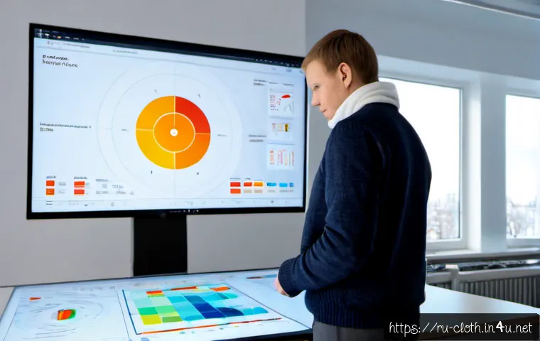 의류기술 데이터 분석 활용법 - Photorealistic apparel technology data analysis studio in Moscow, a fully clothed Russian fashion en...